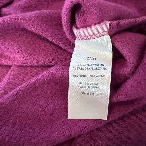 NWT Splendid Crewneck Hombre Top in Deep Orchid - Picture 9 of 13